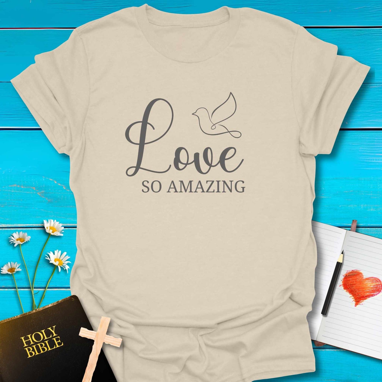 T-Shirt Natural / S Love So Amazing T-Shirt Echo Kindness Printify