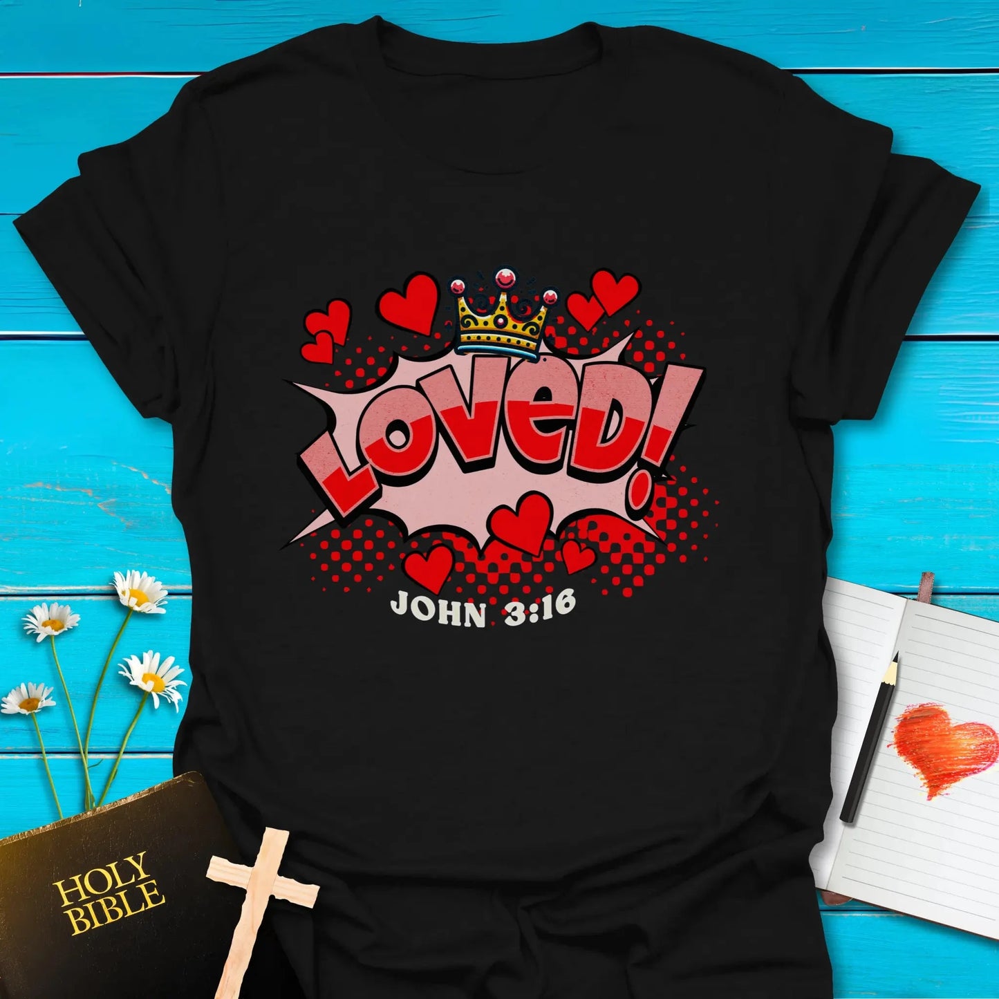 T-Shirt Black / S Loved Crown T-Shirt Echo Kindness Printify