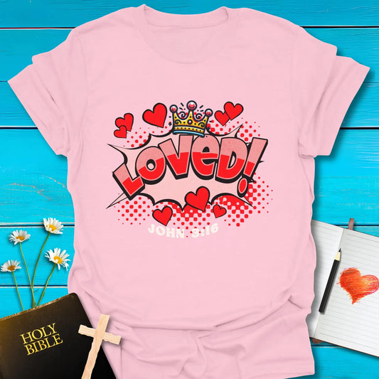T-Shirt Light Pink / S Loved Crown T-Shirt Echo Kindness Printify