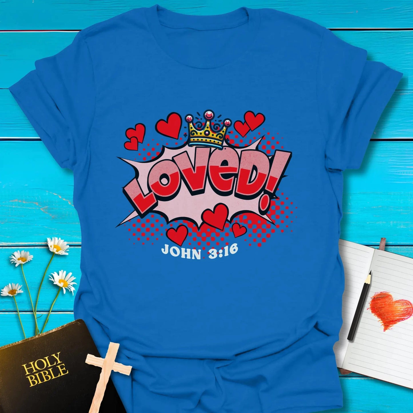 T-Shirt Royal / S Loved Crown T-Shirt Echo Kindness Printify