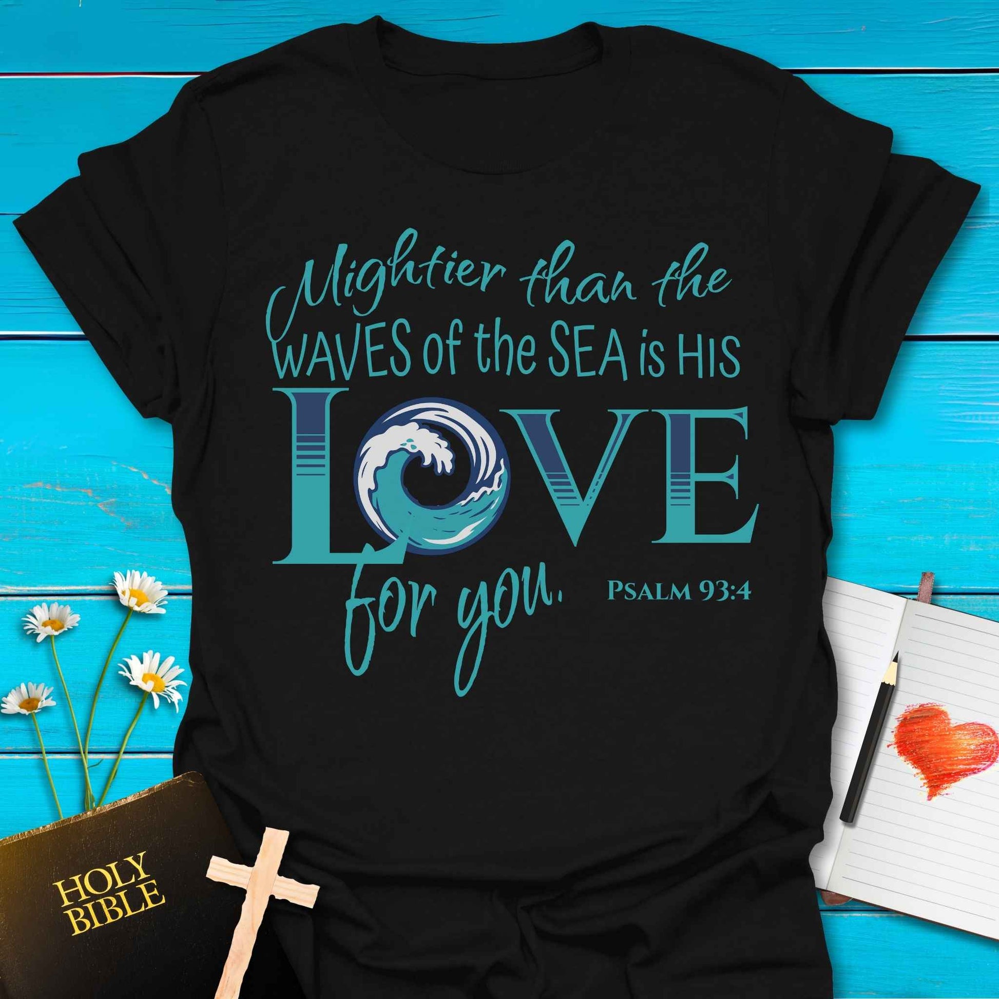 T-Shirt Black / S Mightier Than the Waves T-Shirt Echo Kindness Printify