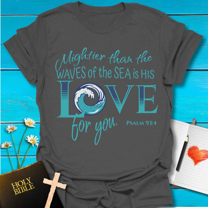 T-Shirt Charcoal / S Mightier Than the Waves T-Shirt Echo Kindness Printify