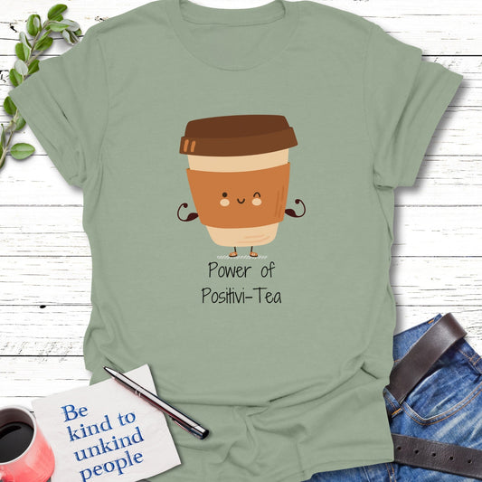 T-Shirt Sage / S Mighty Positivi-tea T-Shirt Echo Kindness Printify