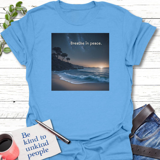 T-Shirt Carolina Blue / S Moonlit Calm T-Shirt Echo Kindness Printify