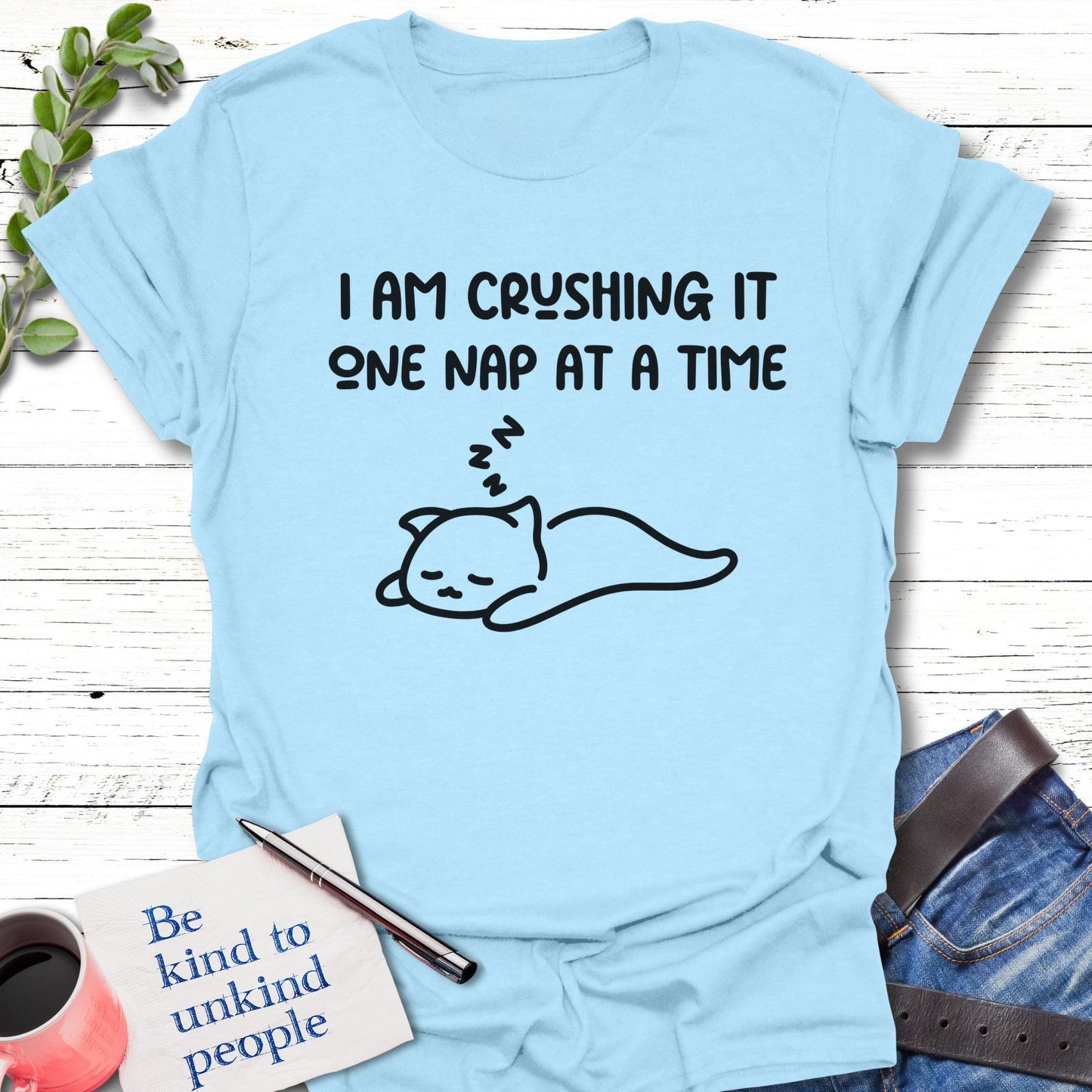 T-Shirt Light Blue / S Nap Champ T-Shirt Echo Kindness Printify