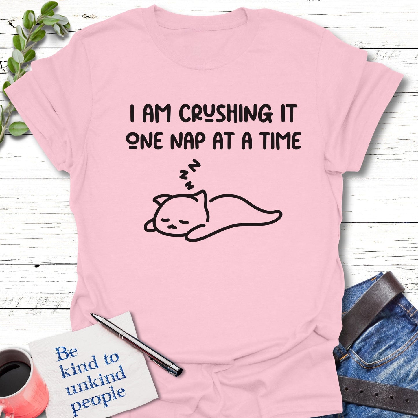 T-Shirt Light Pink / S Nap Champ T-Shirt Echo Kindness Printify