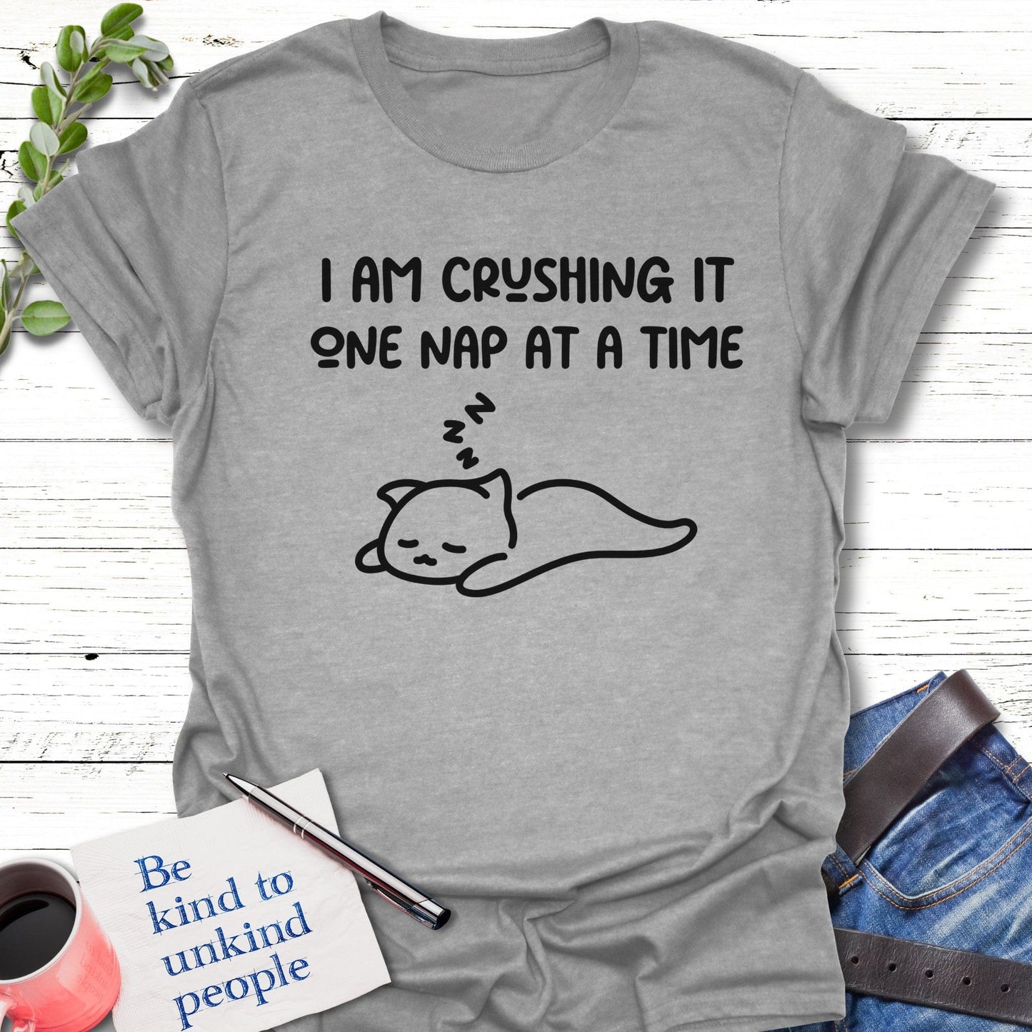 T-Shirt Sport Grey / S Nap Champ T-Shirt Echo Kindness Printify