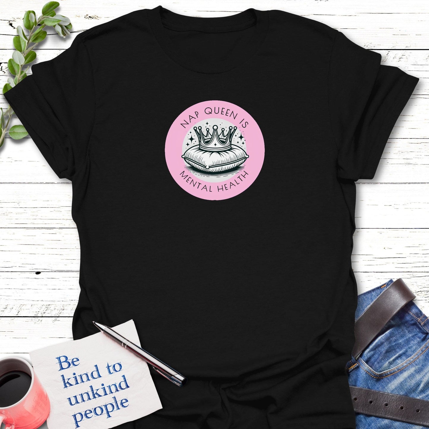 T-Shirt Black / S Nap Queen T-Shirt Echo Kindness Printify
