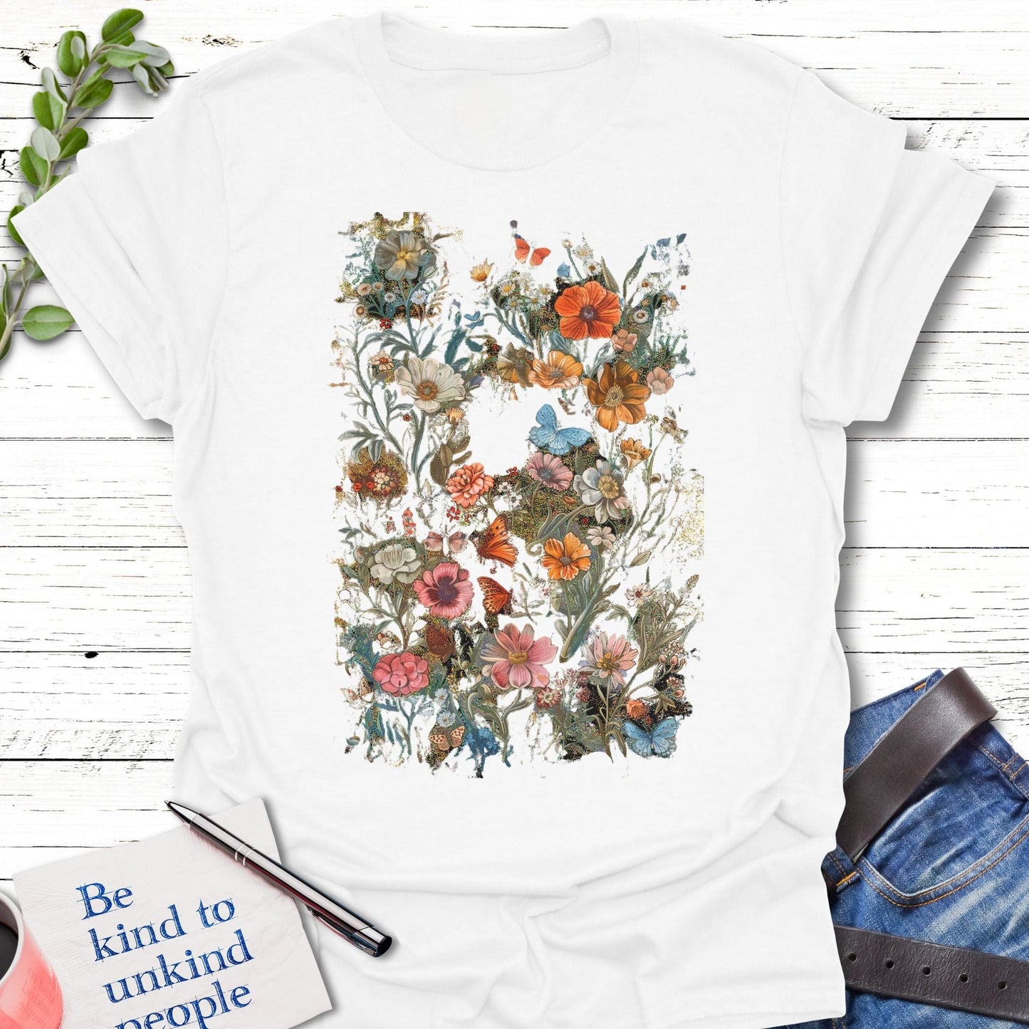 T-Shirt White / S Nature's Embrace T-Shirt Echo Kindness Printify