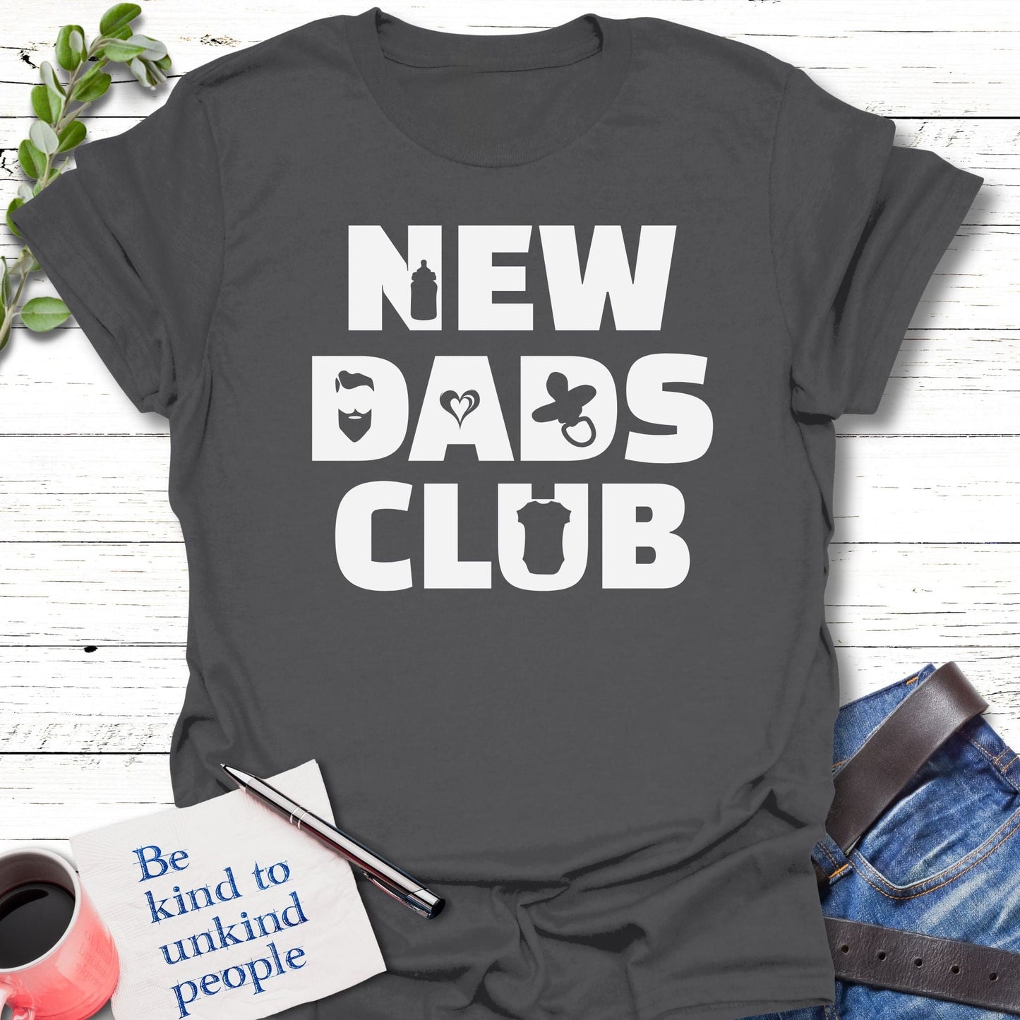 T-Shirt Charcoal / S New Dad Mode T-Shirt Echo Kindness Printify