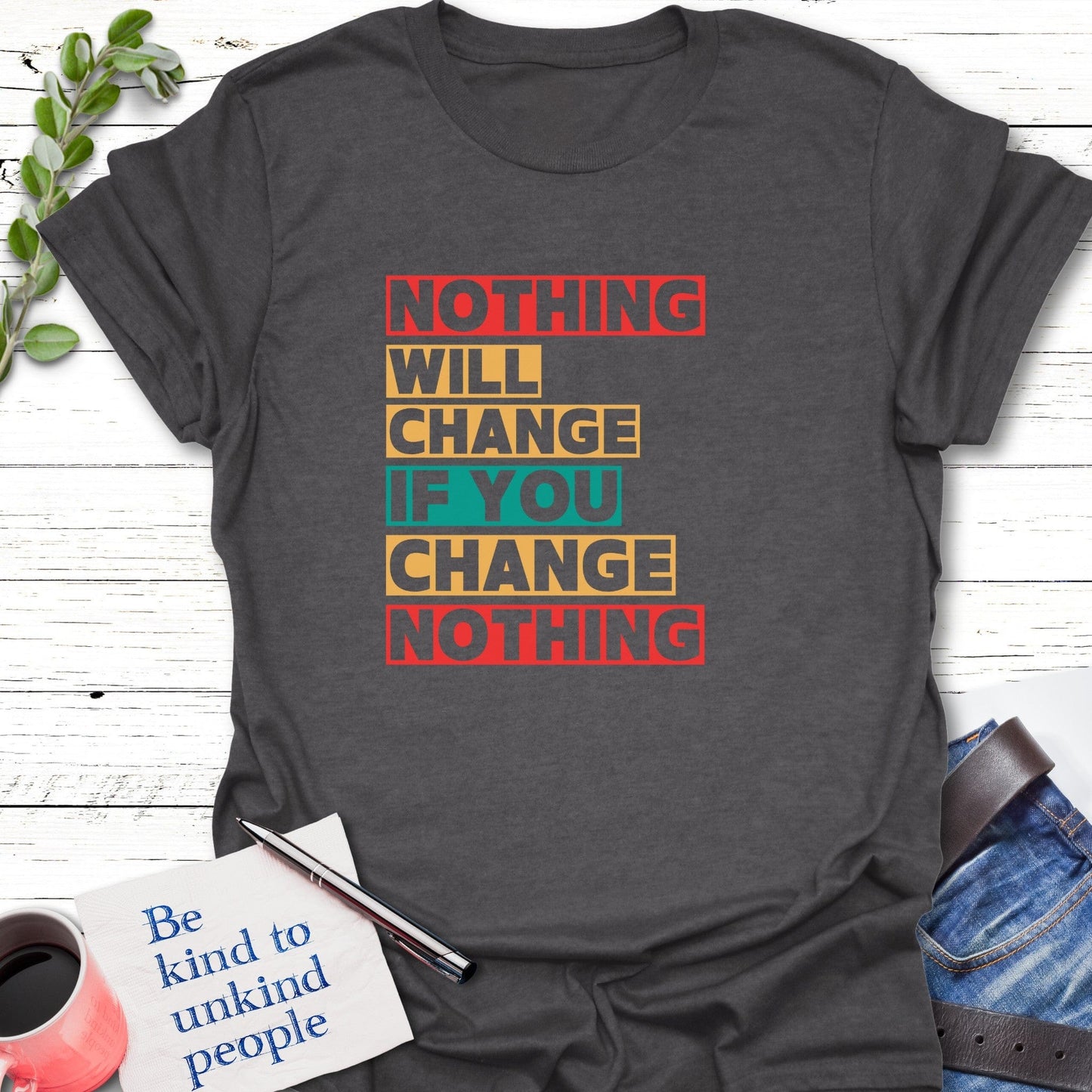 T-Shirt Graphite Heather / S No change T-Shirt Echo Kindness Printify