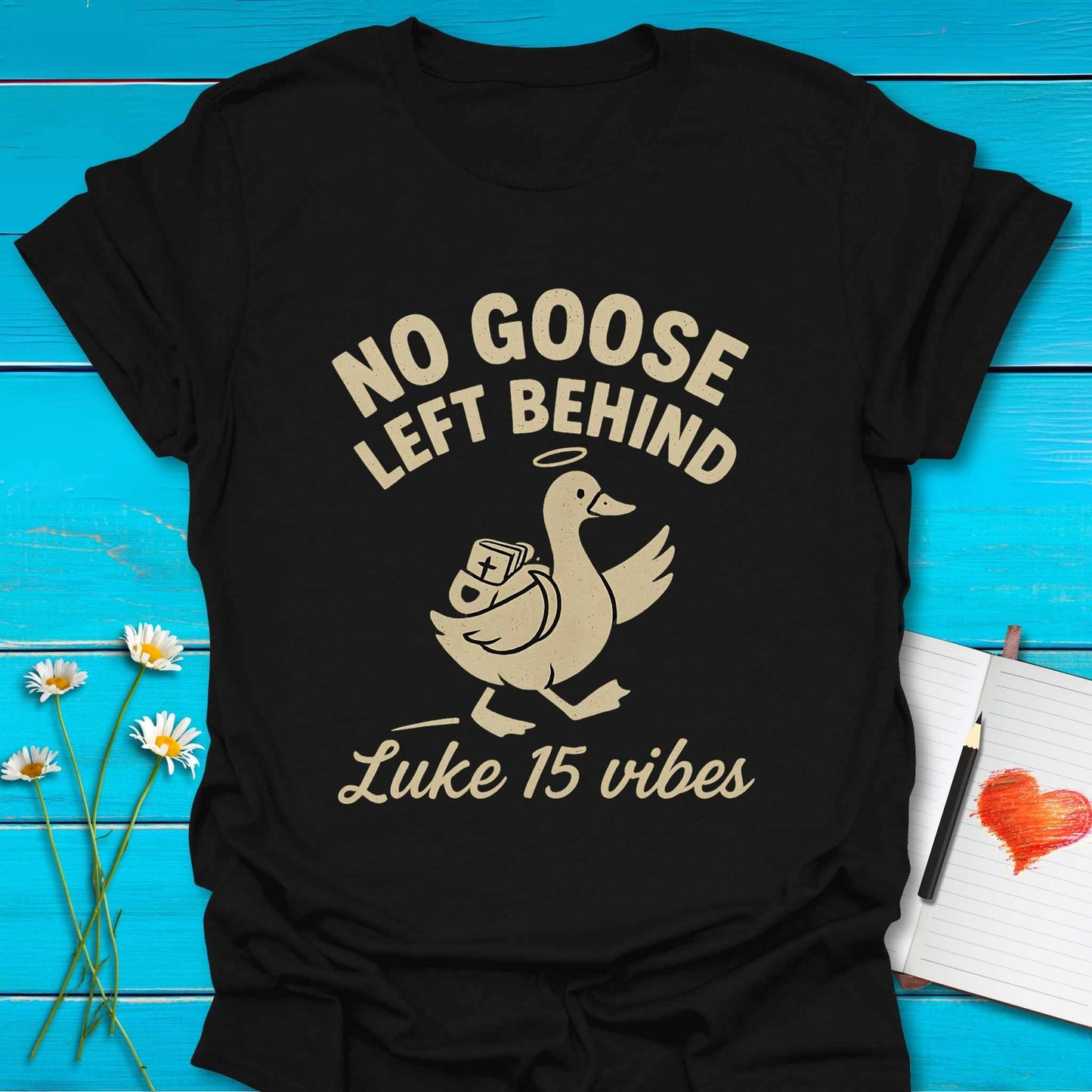 T-Shirt Black / S No Goose Left T-Shirt Echo Kindness Printify