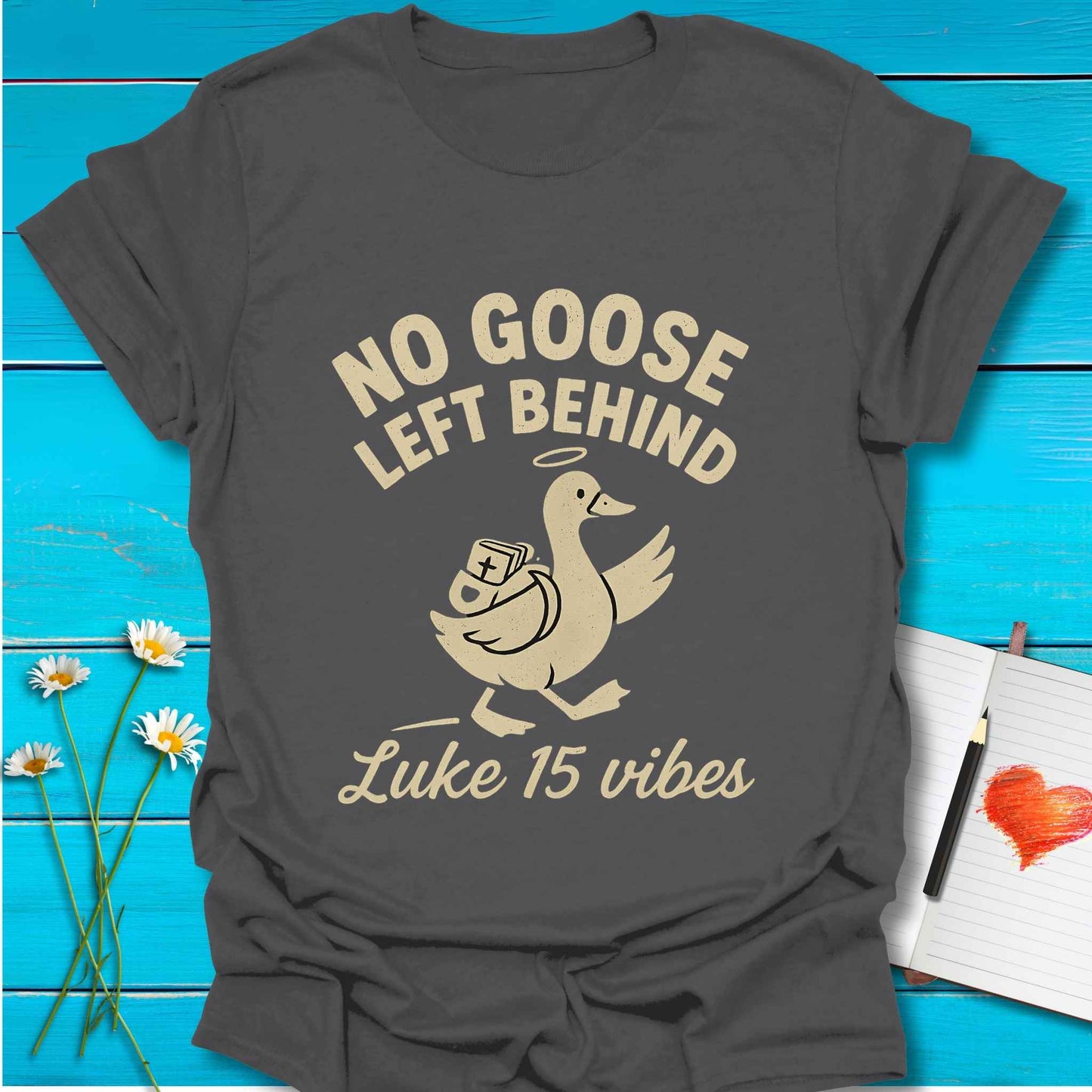 T-Shirt Charcoal / S No Goose Left T-Shirt Echo Kindness Printify