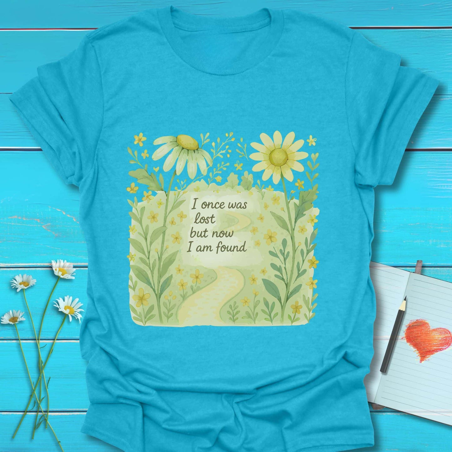 T-Shirt Heather Galapagos Blue / S Now Found T-Shirt Echo Kindness Printify