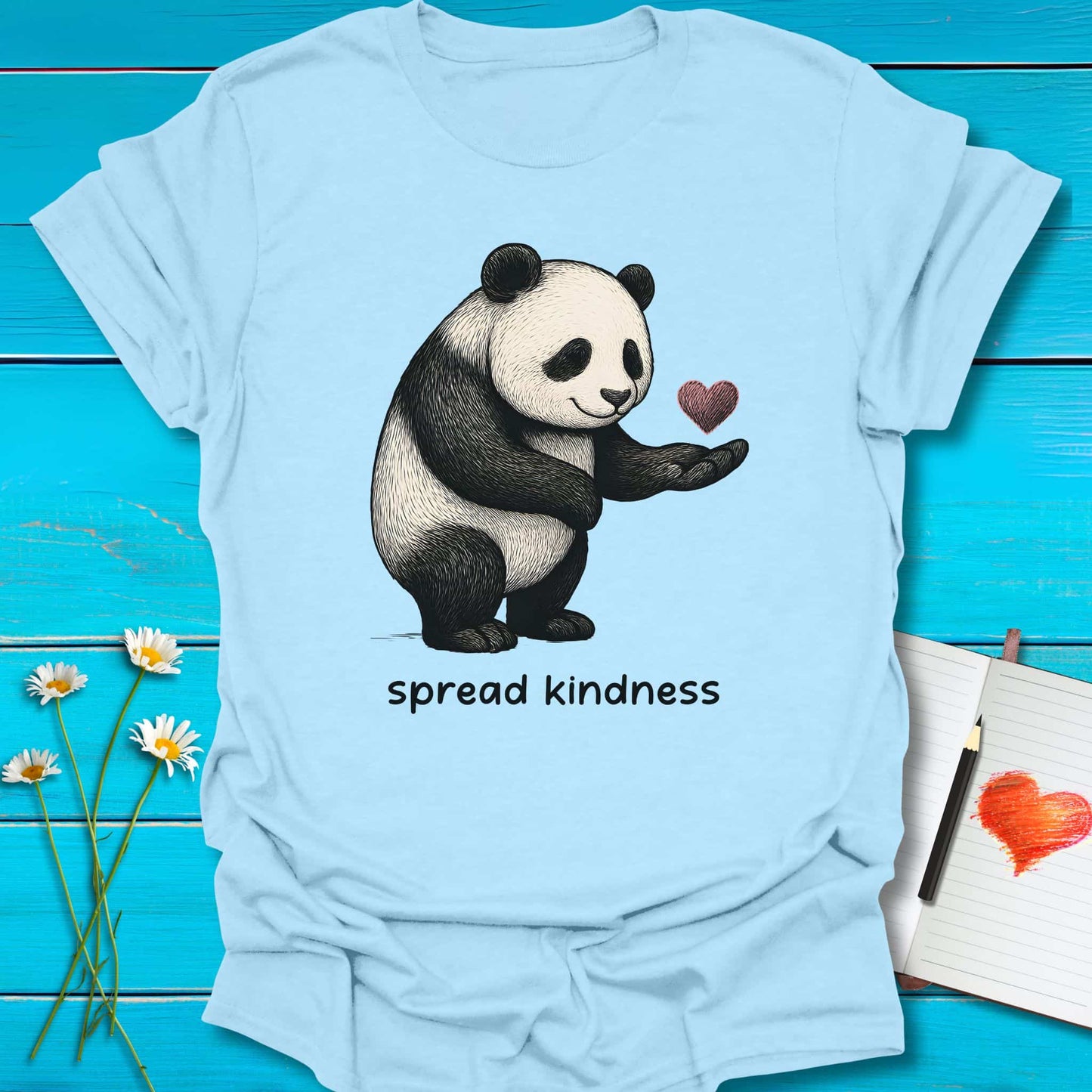 T-Shirt Light Blue / S Panda Kindness T-Shirt Echo Kindness Printify