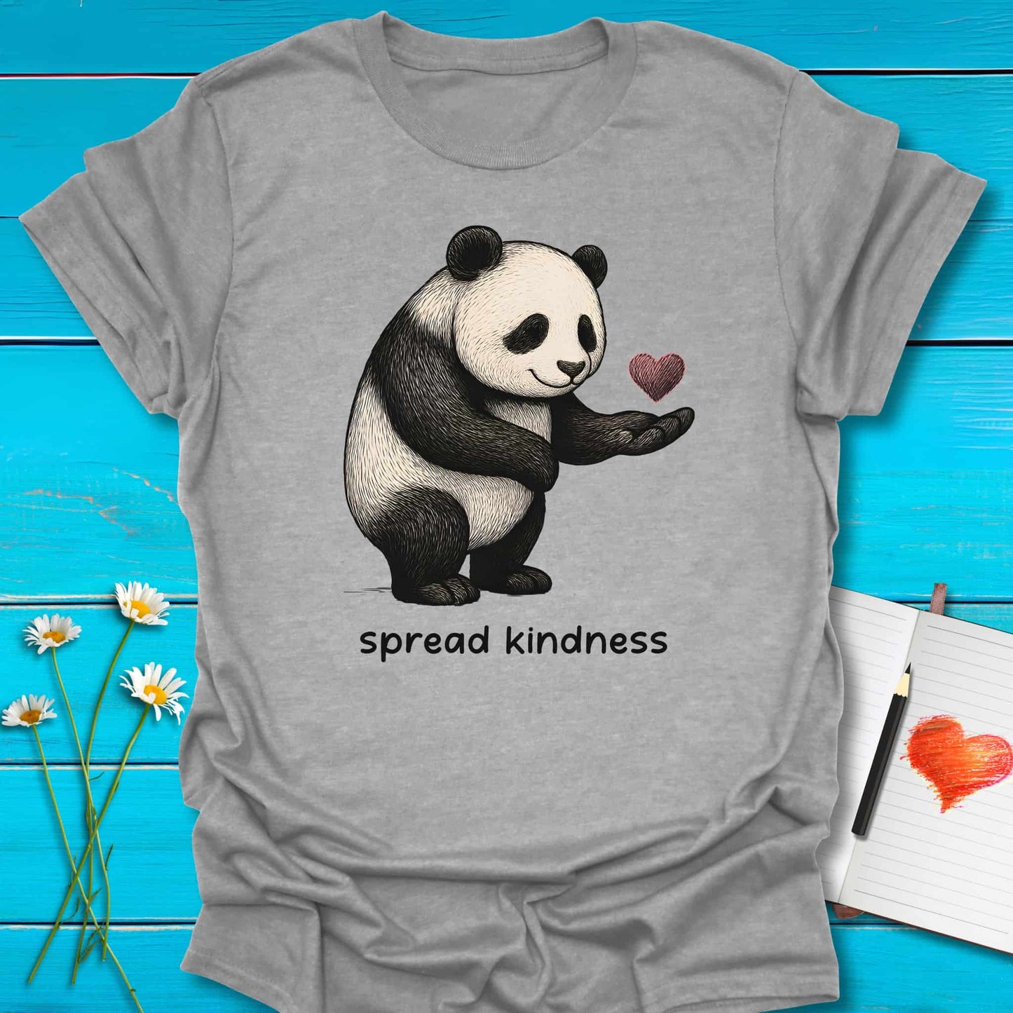 T-Shirt Sport Grey / S Panda Kindness T-Shirt Echo Kindness Printify