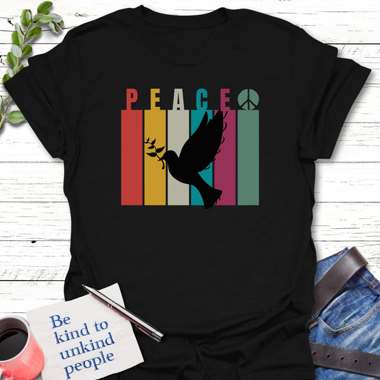 T-Shirt Black / S Peace Dove T-Shirt Echo Kindness Printify