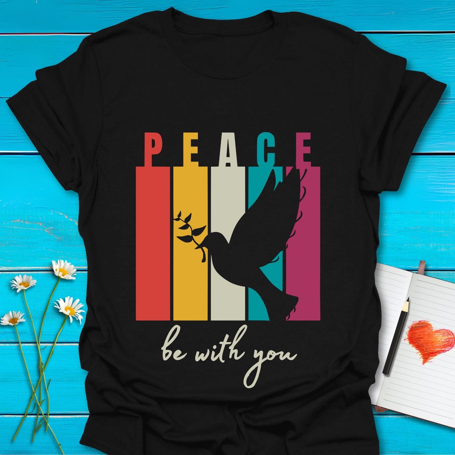 T-Shirt Black / S Peace Dove T-Shirt Echo Kindness Printify