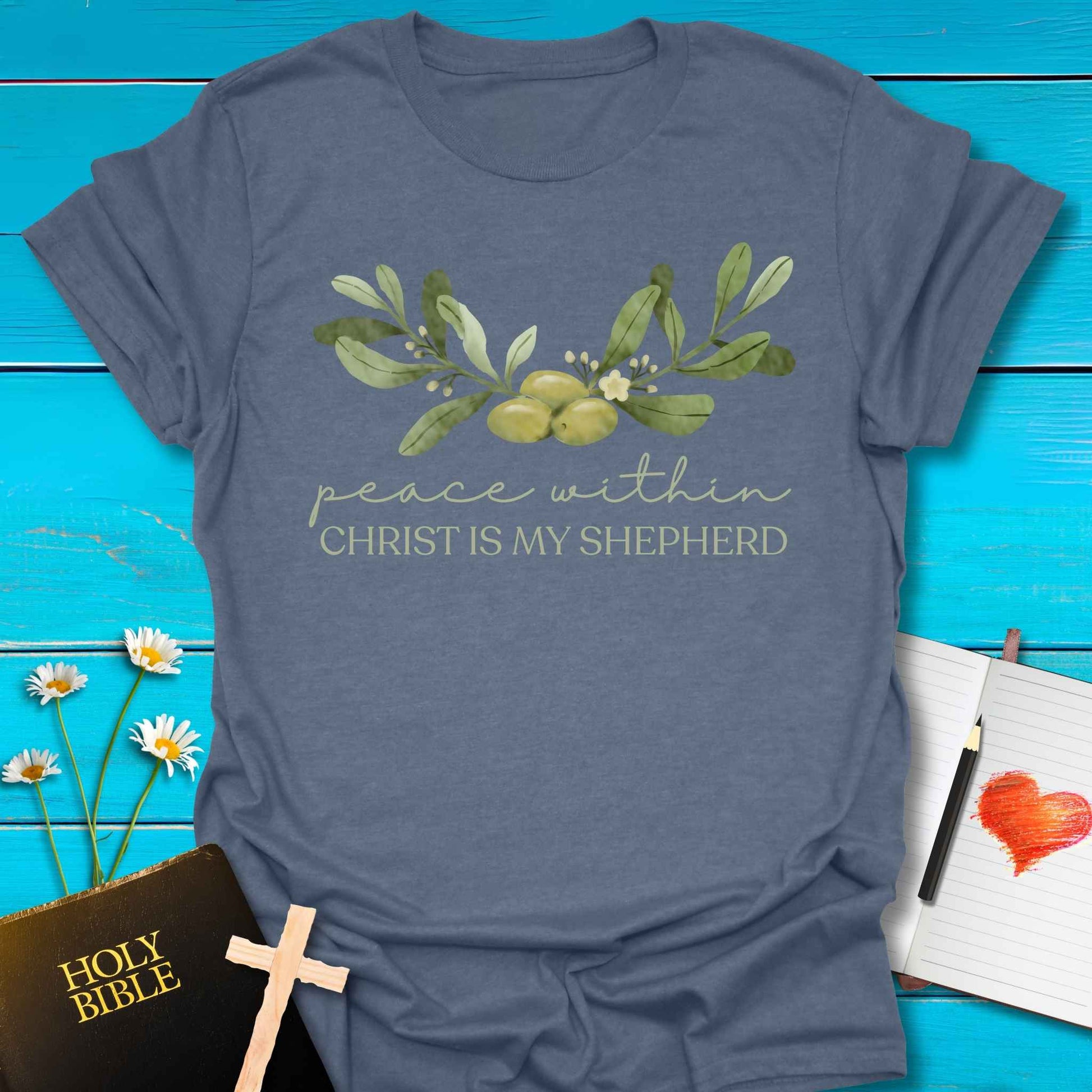 T-Shirt Heather indigo / S Peace Within Olive Branch T-Shirt Echo Kindness Printify