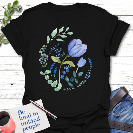 T-Shirt Black / S Peace Within T-Shirt Echo Kindness Printify