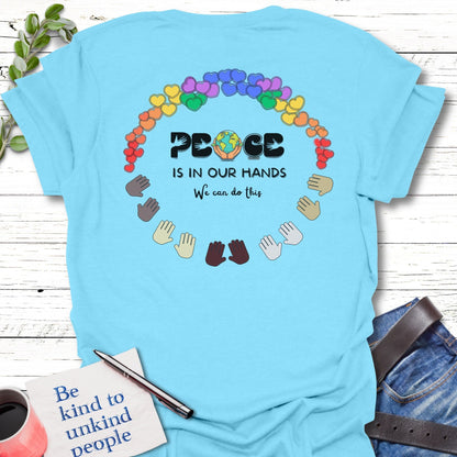 T-Shirt Sky / S Peaceful hands T-Shirt Echo Kindness Printify