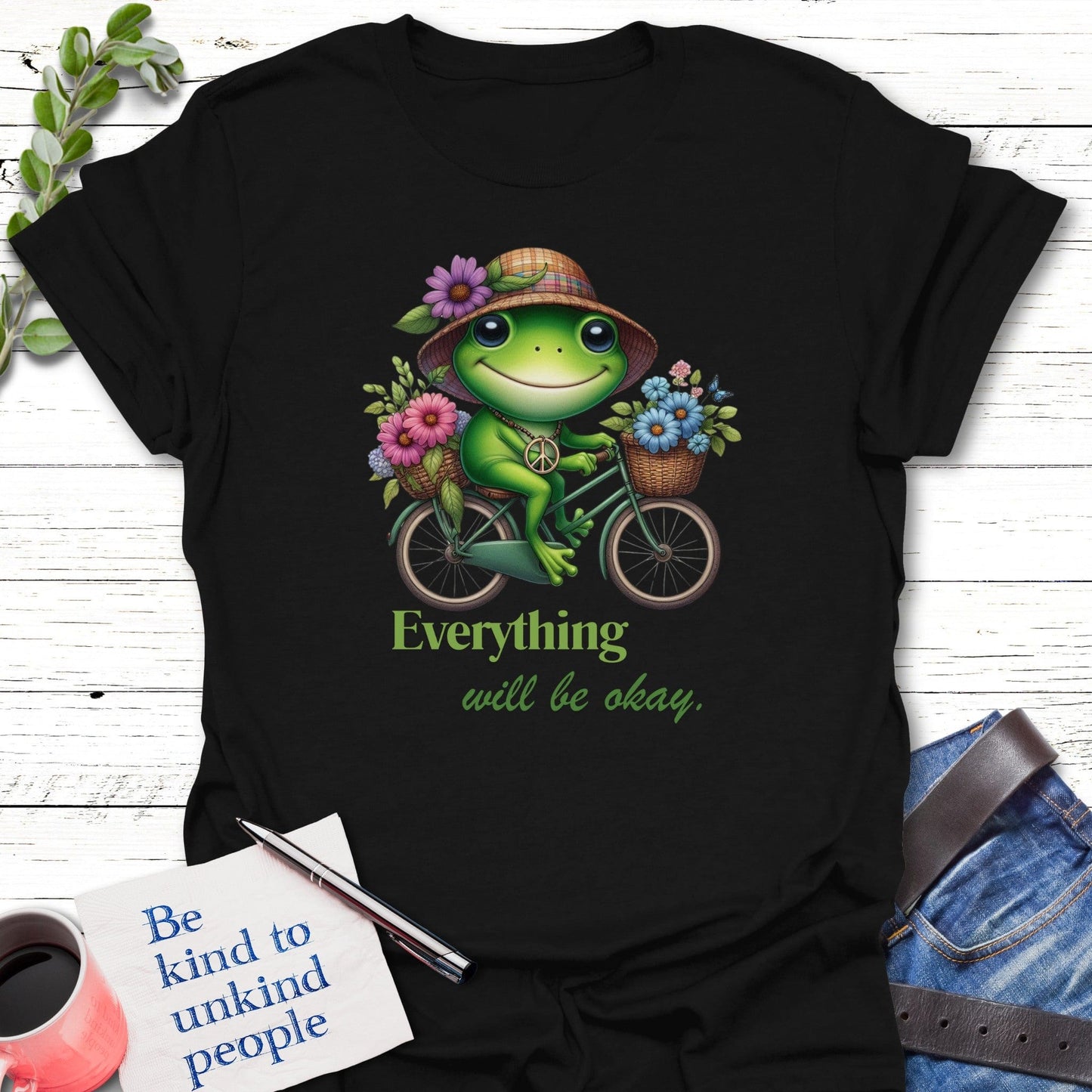 T-Shirt Black / S Pedal Positivity T-Shirt Echo Kindness Printify
