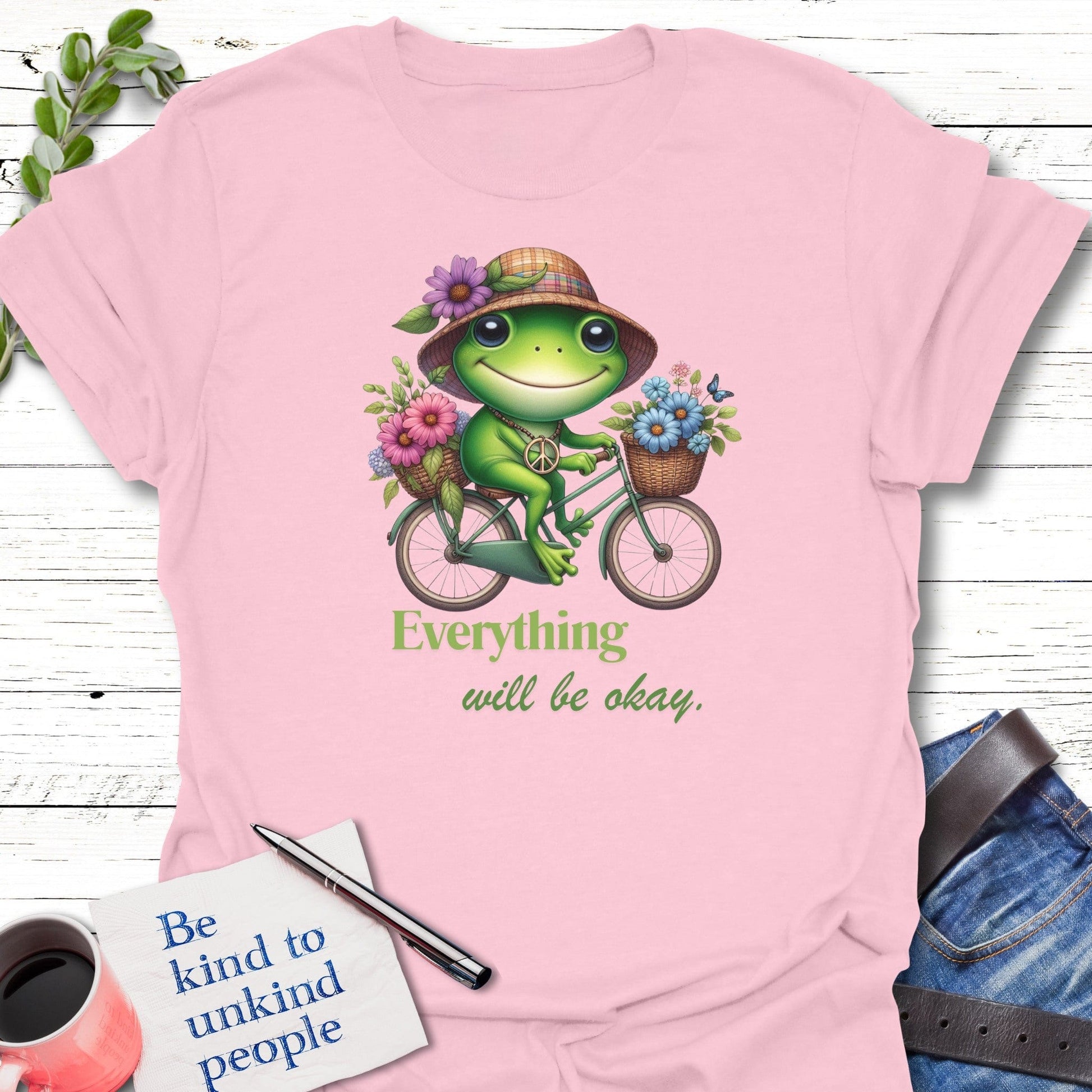 T-Shirt Light Pink / S Pedal Positivity T-Shirt Echo Kindness Printify