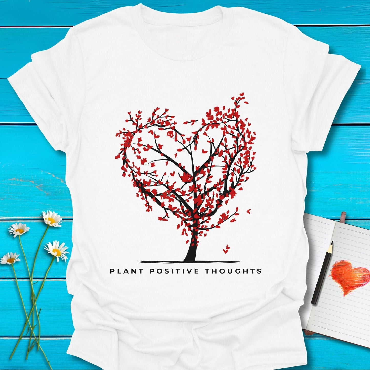 T-Shirt White / S Plant positive T-Shirt Echo Kindness Printify