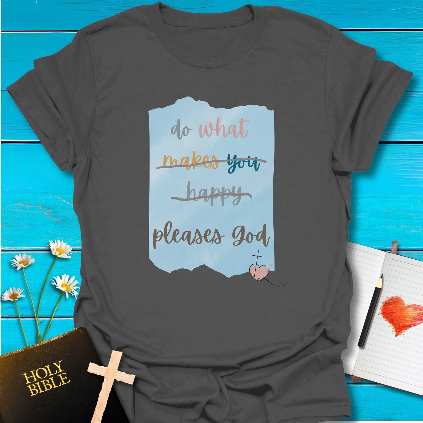 T-Shirt Charcoal / S Pleases God T-Shirt Echo Kindness Printify
