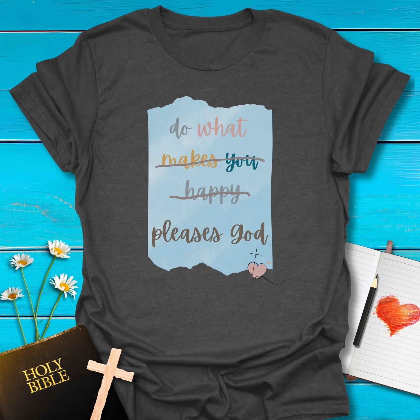 T-Shirt Dark Heather / S Pleases God T-Shirt Echo Kindness Printify