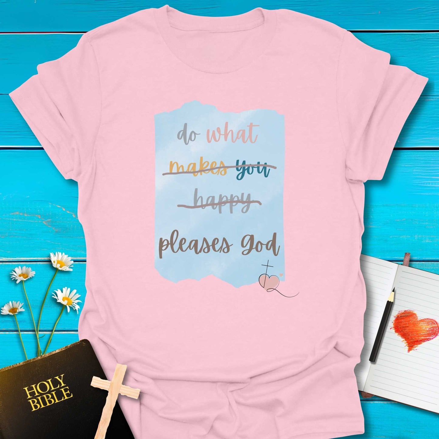 T-Shirt Light Pink / S Pleases God T-Shirt Echo Kindness Printify