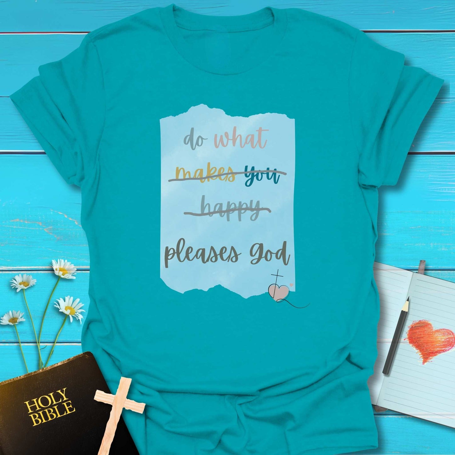 T-Shirt Tropical Blue / S Pleases God T-Shirt Echo Kindness Printify