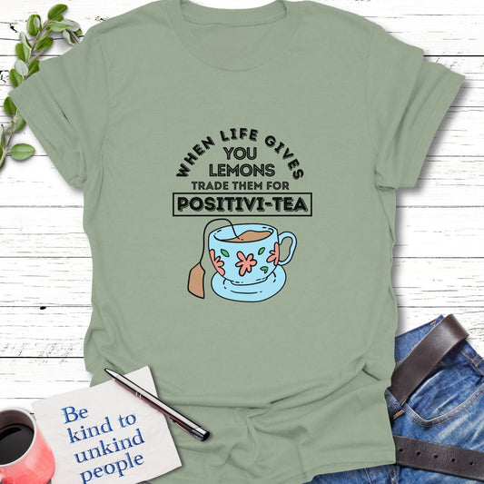 T-Shirt Sage / S Positivi-Tea T-Shirt Echo Kindness Printify