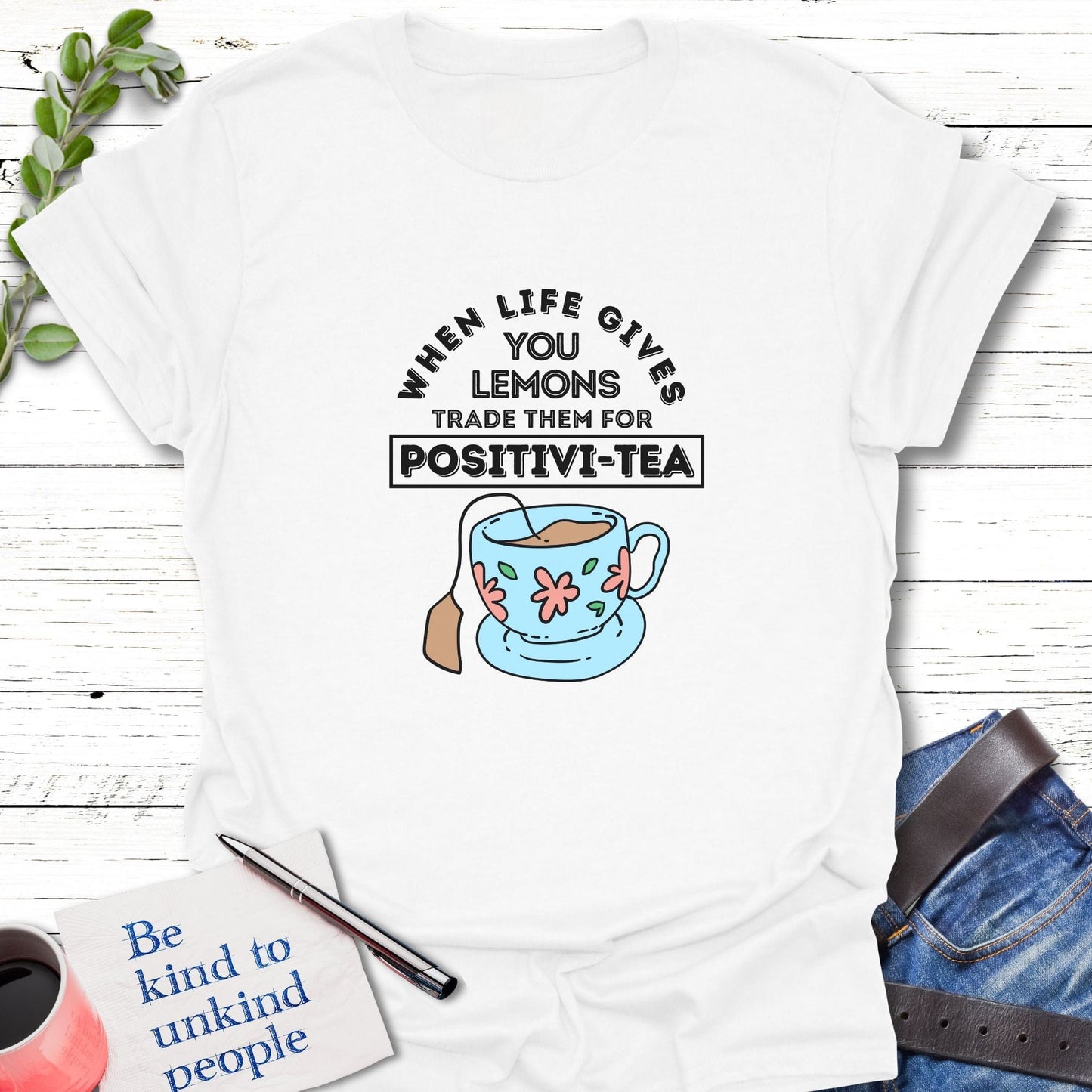 T-Shirt White / S Positivi-Tea T-Shirt Echo Kindness Printify