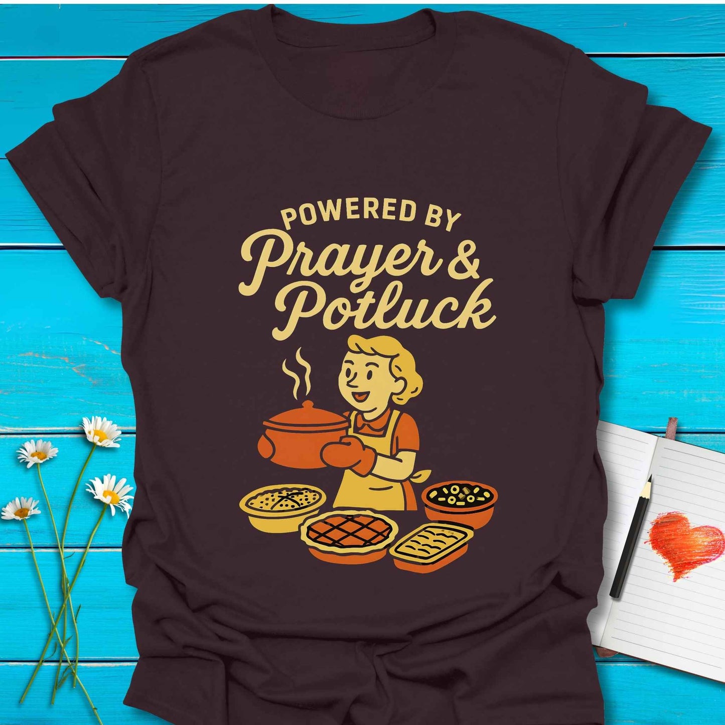 T-Shirt Dark Chocolate / S Powered Prayer T-Shirt Echo Kindness Printify
