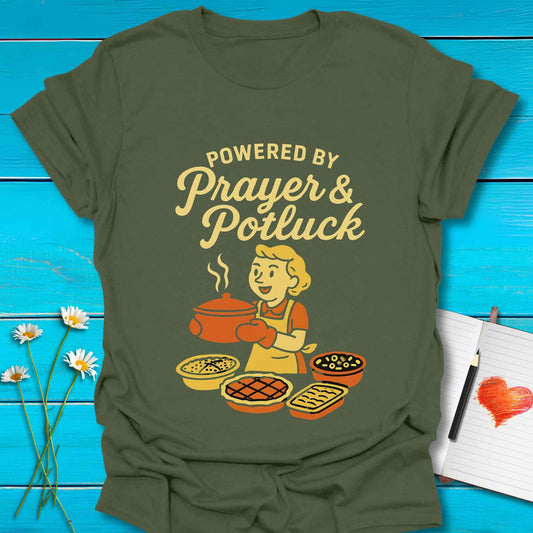 T-Shirt Military Green / S Powered Prayer T-Shirt Echo Kindness Printify