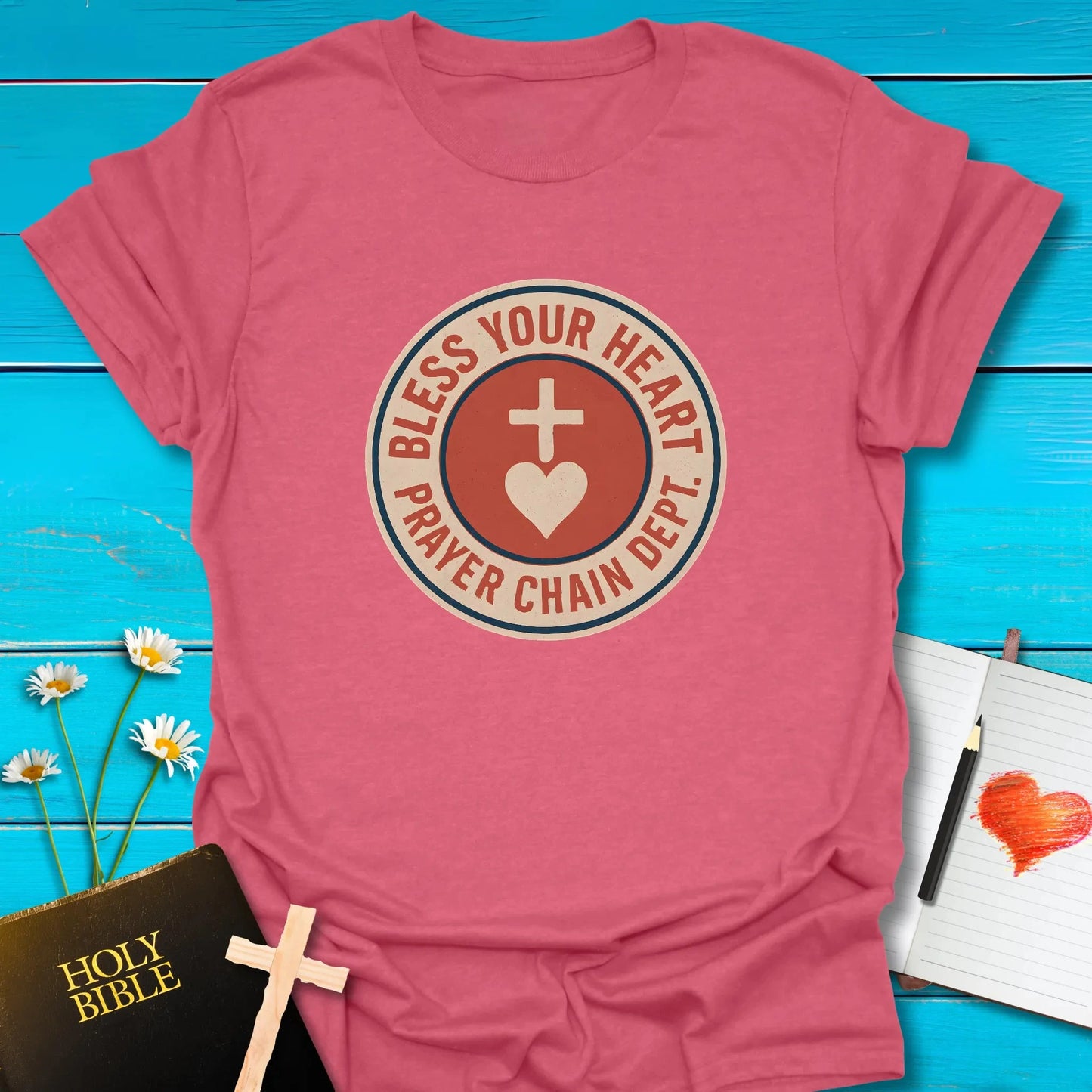 T-Shirt Heather Cardinal / S Prayer Dept T-Shirt Echo Kindness Printify