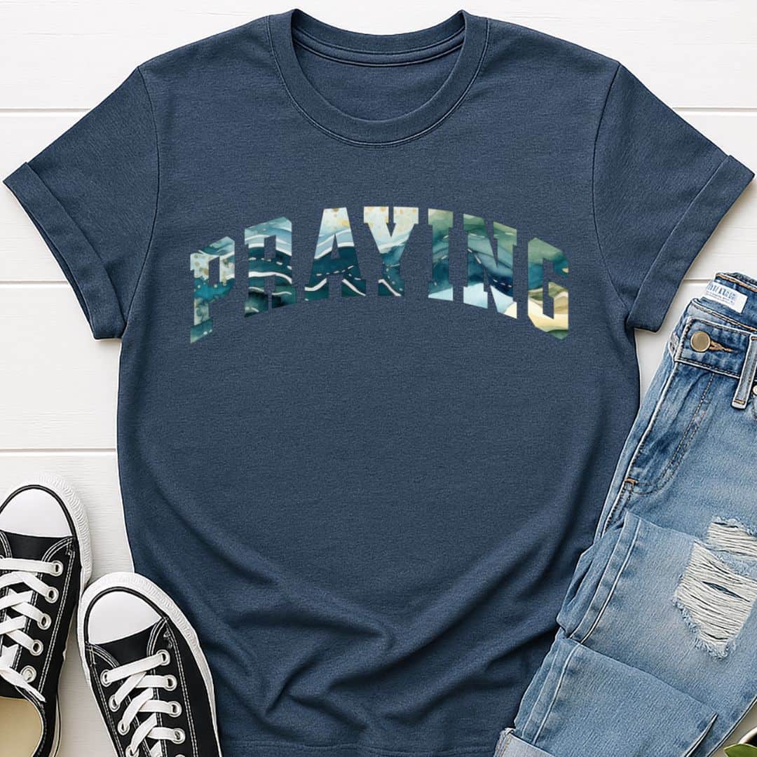 T-Shirt Heather Navy / S Praying T-Shirt Echo Kindness