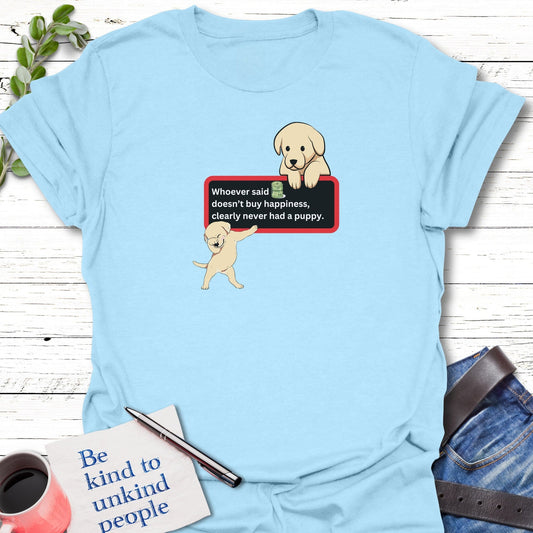 T-Shirt Light Blue / S Puppy Happiness T-Shirt Echo Kindness Printify