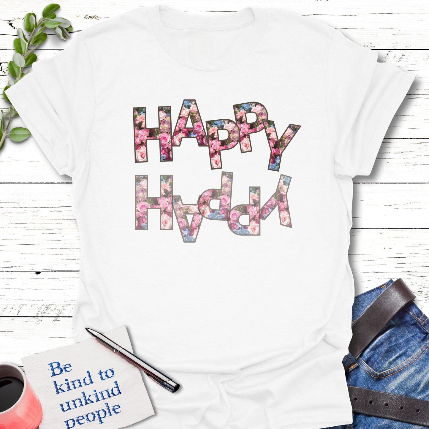T-Shirt White / S Reflect Happy T-Shirt Echo Kindness Printify