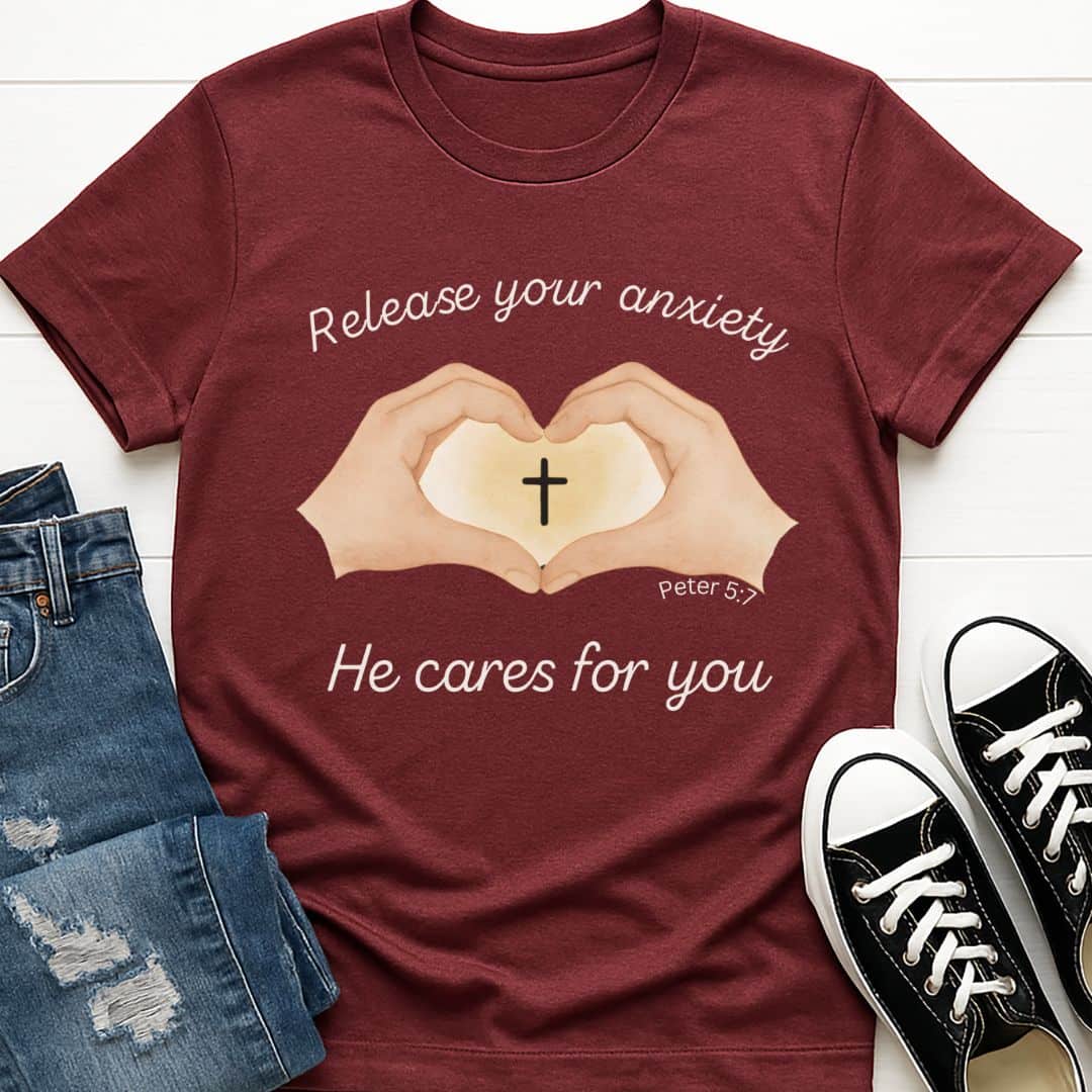 T-Shirt Heather Maroon / S Release Your Anxiety T-Shirt Echo Kindness