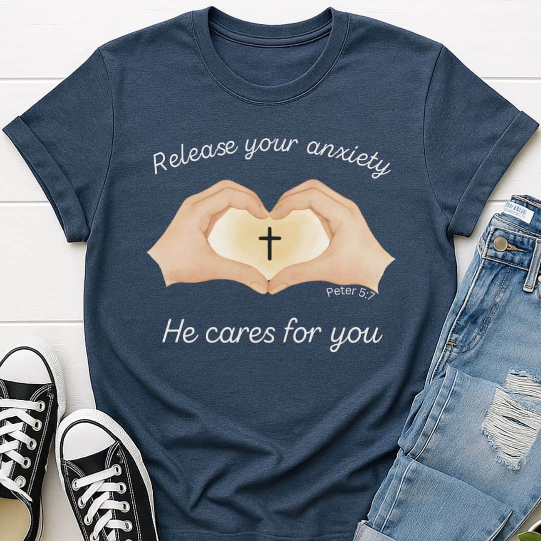 T-Shirt Heather Navy / S Release Your Anxiety T-Shirt Echo Kindness