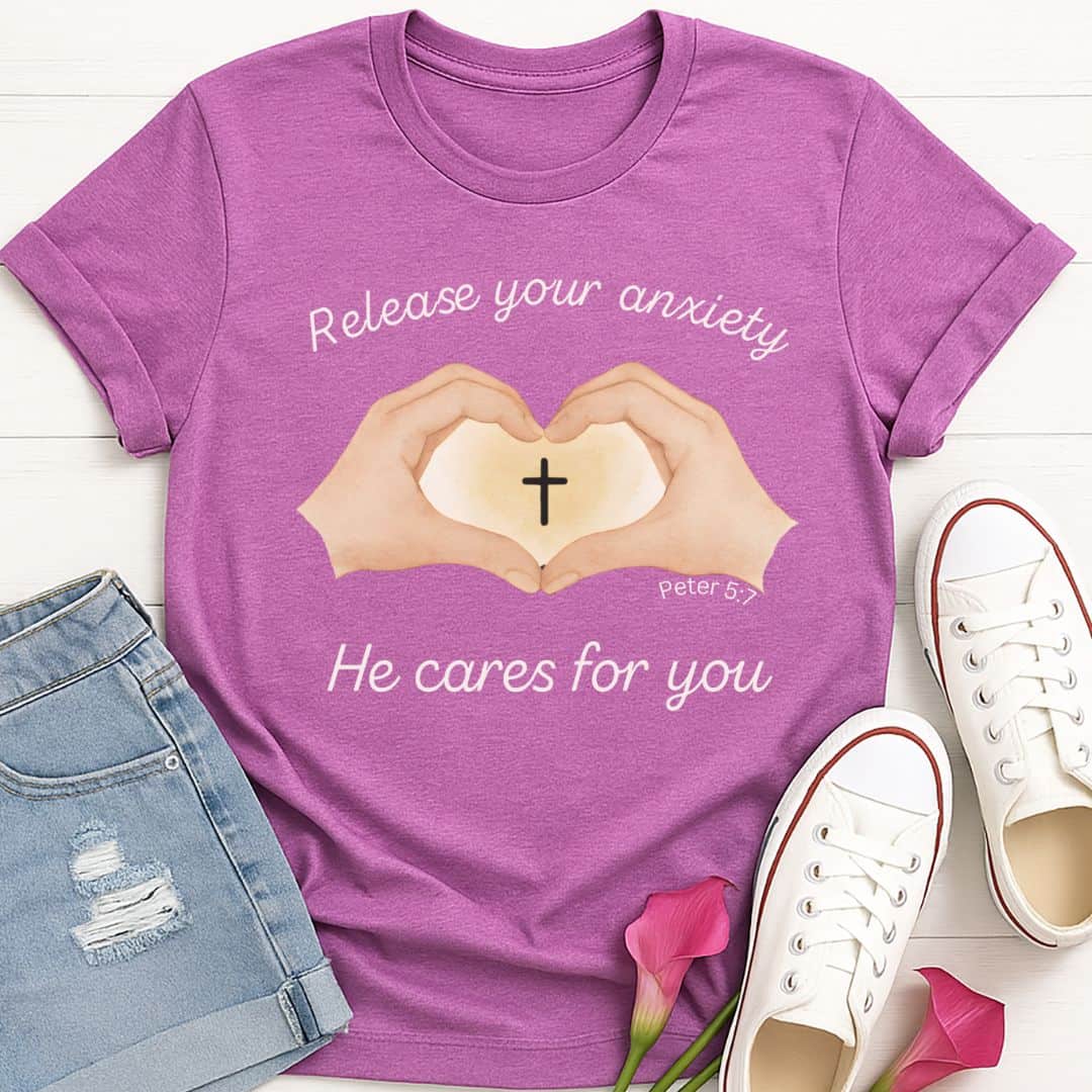 T-Shirt Heather Radiant Orchid / S Release Your Anxiety T-Shirt Echo Kindness