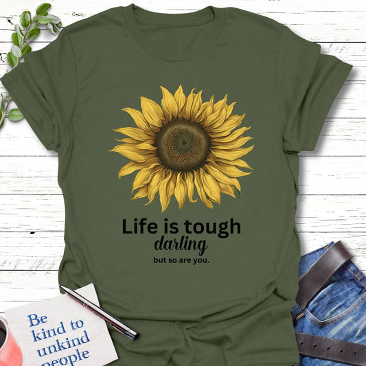 T-Shirt Military Green / S Resilient Sunflower T-Shirt Echo Kindness Printify
