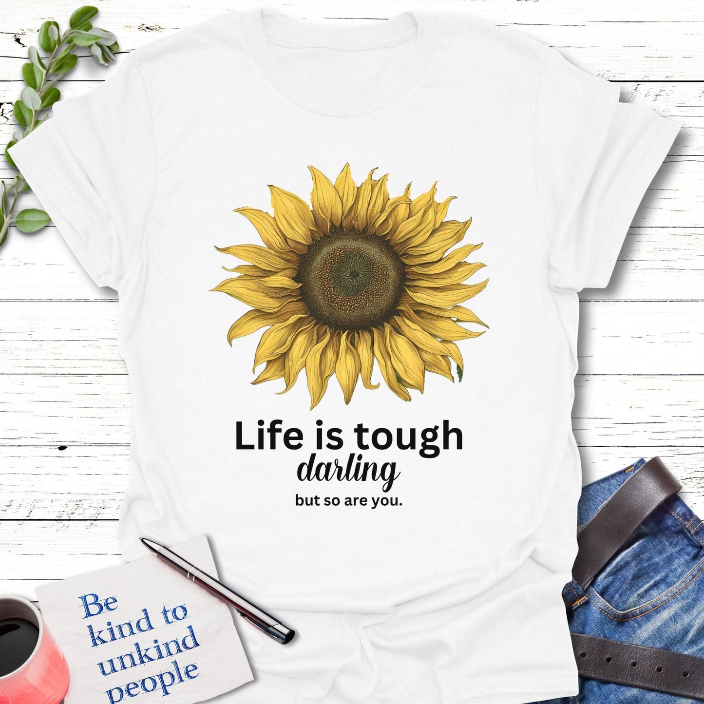 T-Shirt White / S Resilient Sunflower T-Shirt Echo Kindness Printify