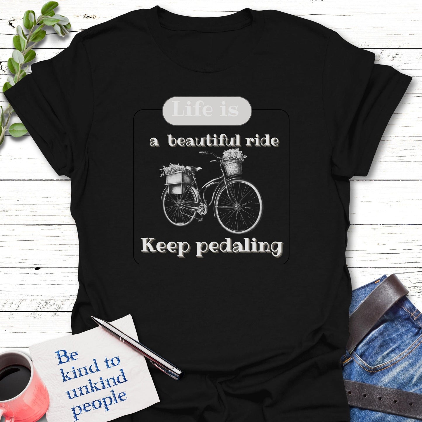 T-Shirt Black / S Ride on T-Shirt Echo Kindness Printify