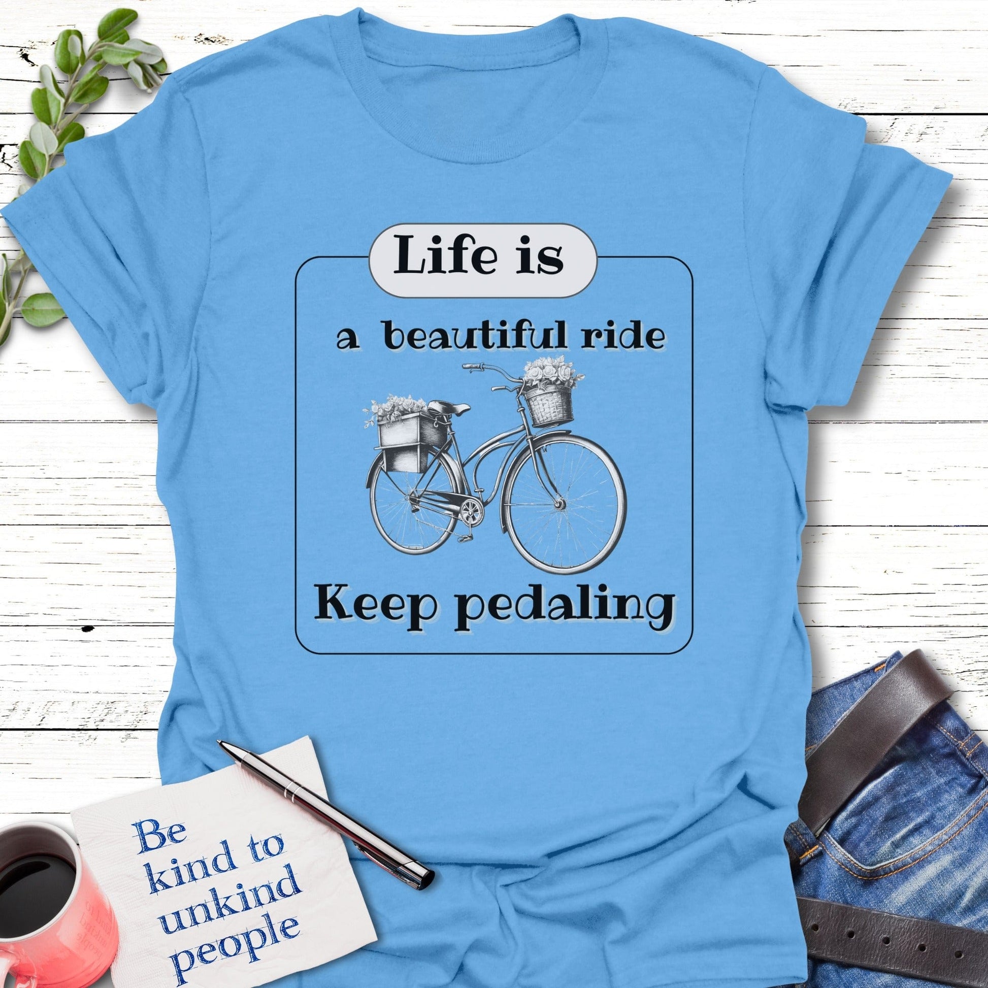 T-Shirt Carolina Blue / S Ride on T-Shirt Echo Kindness Printify