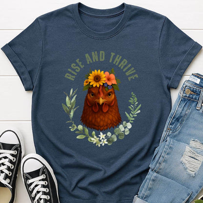 T-Shirt Heather Navy / S Rise and Thrive Chicken T-Shirt Echo Kindness