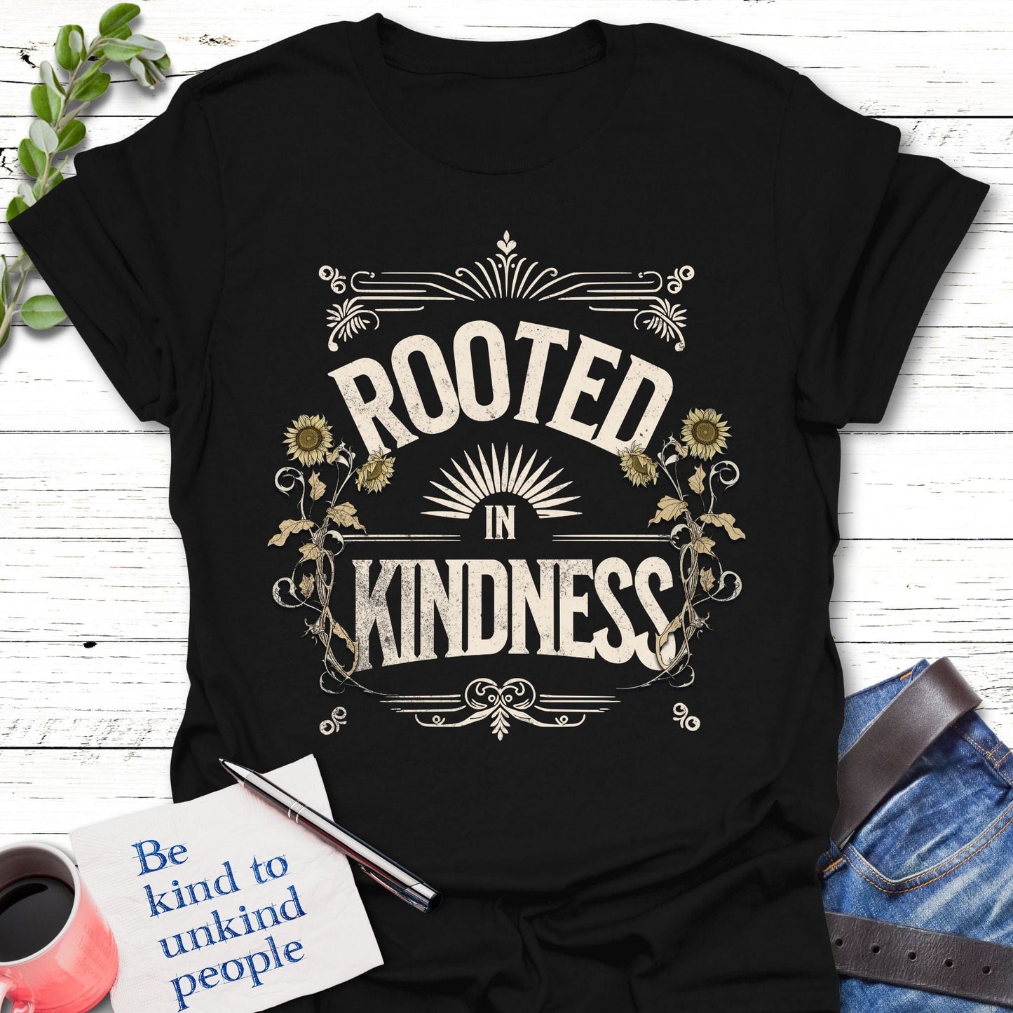 T-Shirt Black / S Rooted in Kindness T-Shirt Echo Kindness Printify