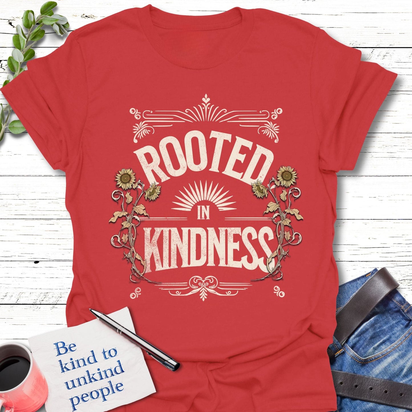 T-Shirt Red / S Rooted in Kindness T-Shirt Echo Kindness Printify